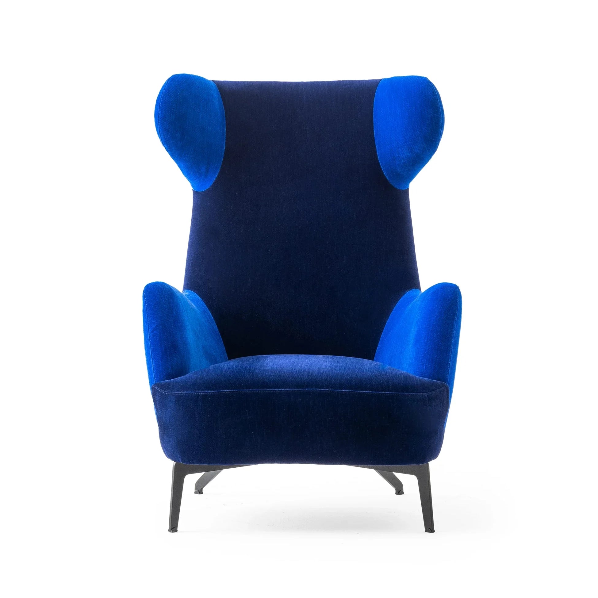 Panda İyot Sessel Blau mit Metallbeinen