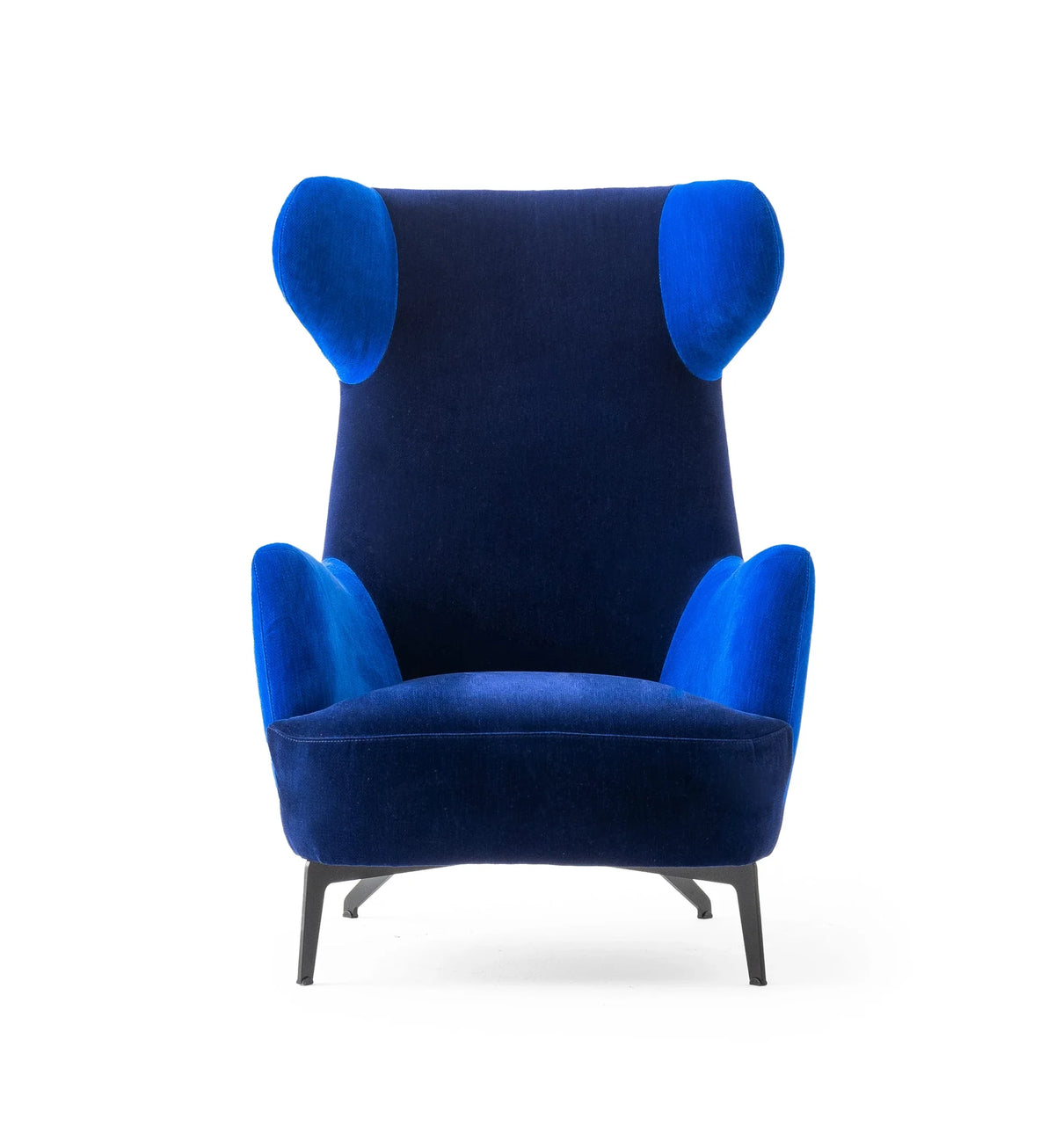 Panda İyot Sessel Blau mit Metallbeinen