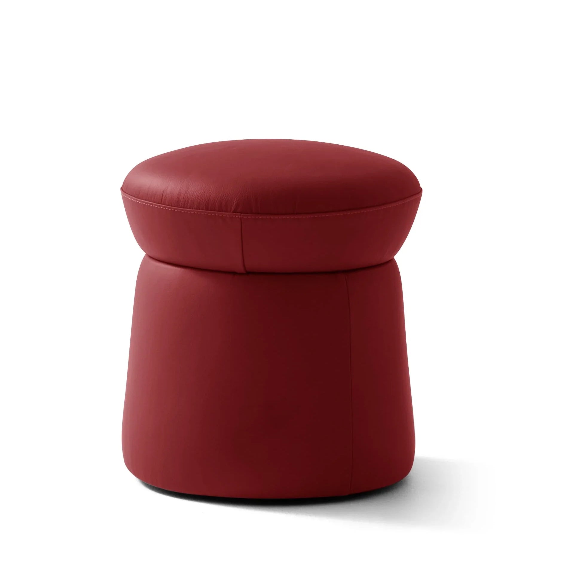 Fungo Leder-Pouf Rot