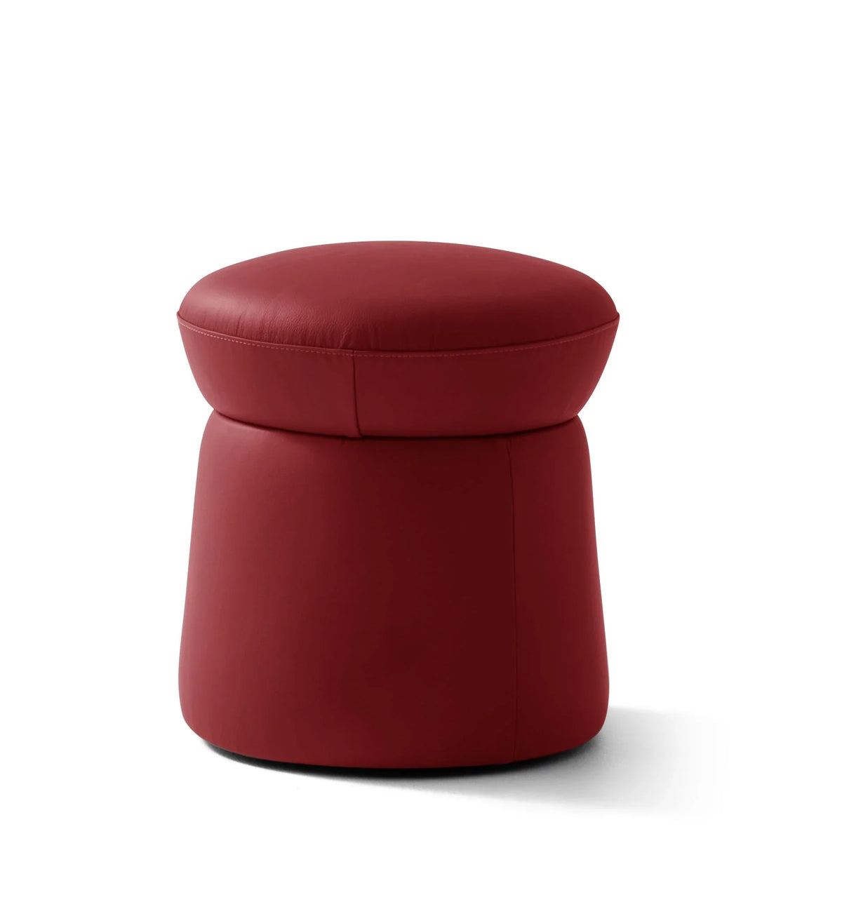 Fungo Leder-Pouf Rot
