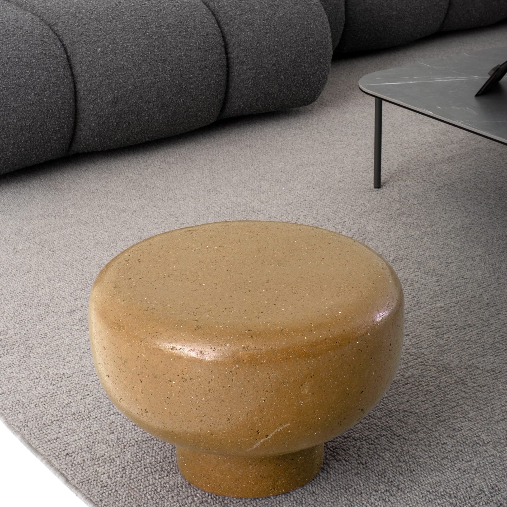 Pari Ochre Gelber Beton Moderner Couchtisch