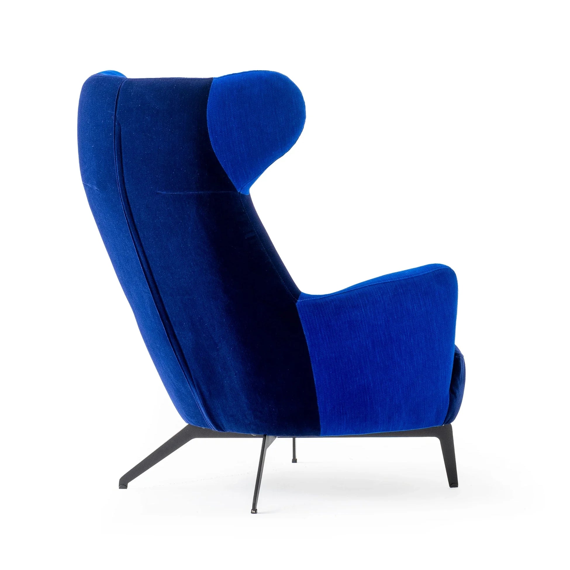 Panda İyot Sessel Blau mit Metallbeinen