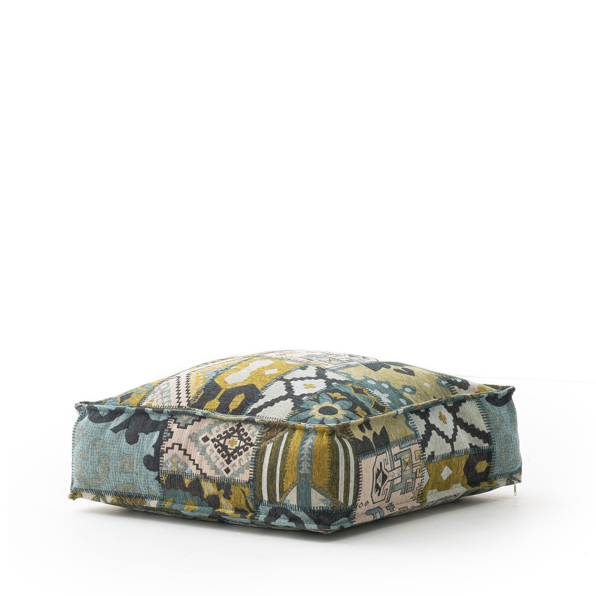 Olive Ethnic Gemustertes Bodenkissen-Puff
