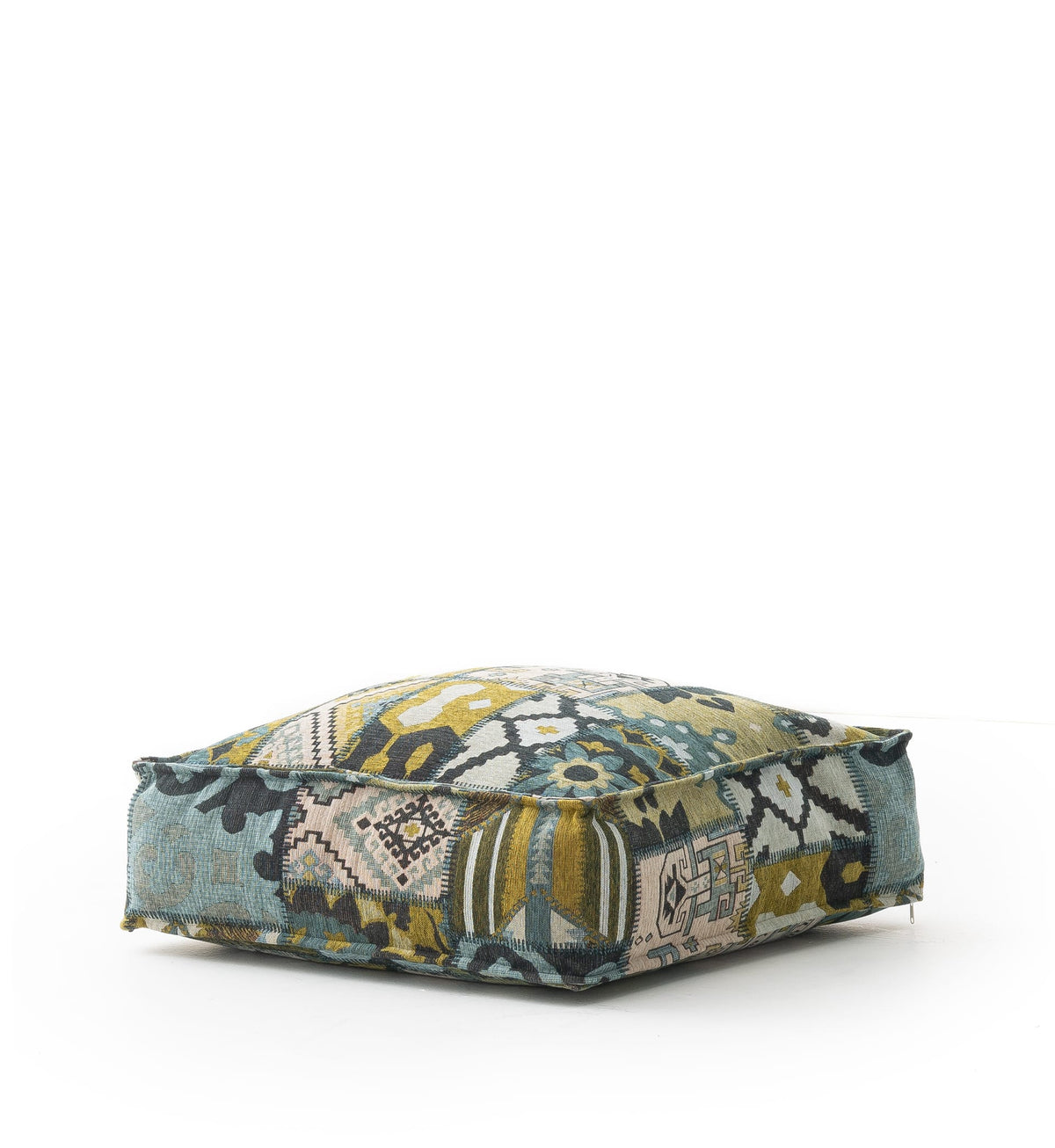 Olive Ethnic Gemustertes Bodenkissen-Puff