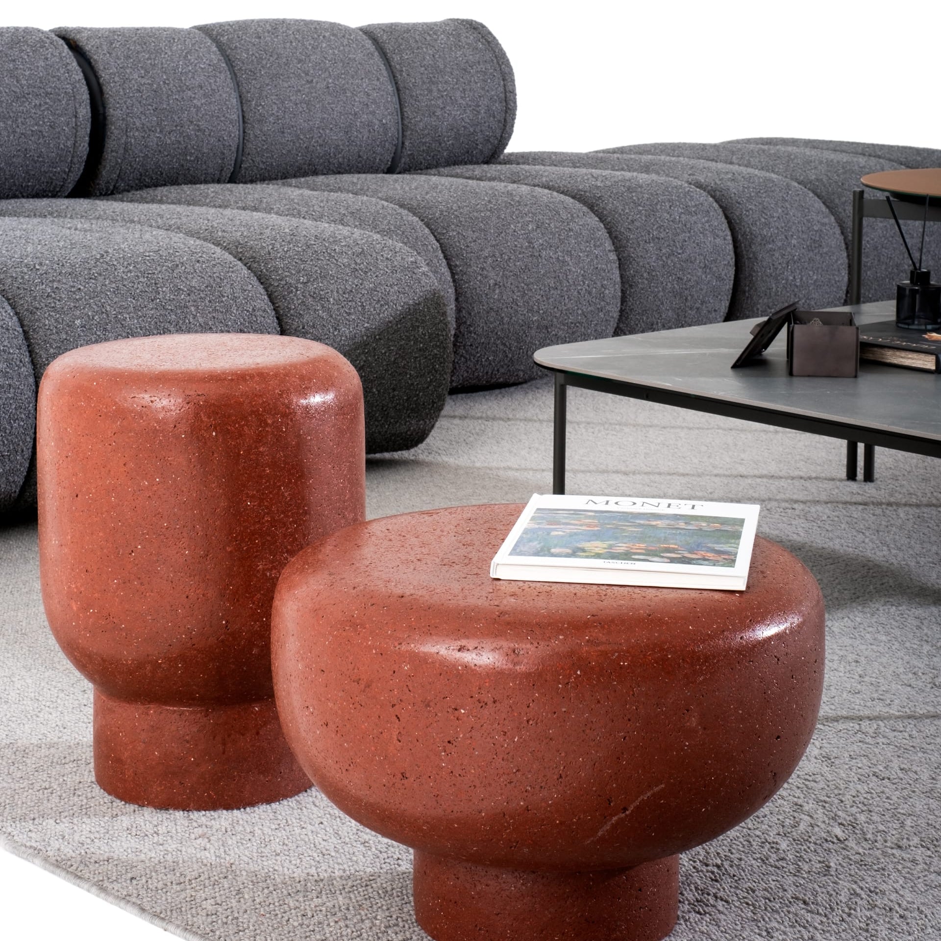 Pari Set Farbiges Beton Modernes Couchtisch-Set