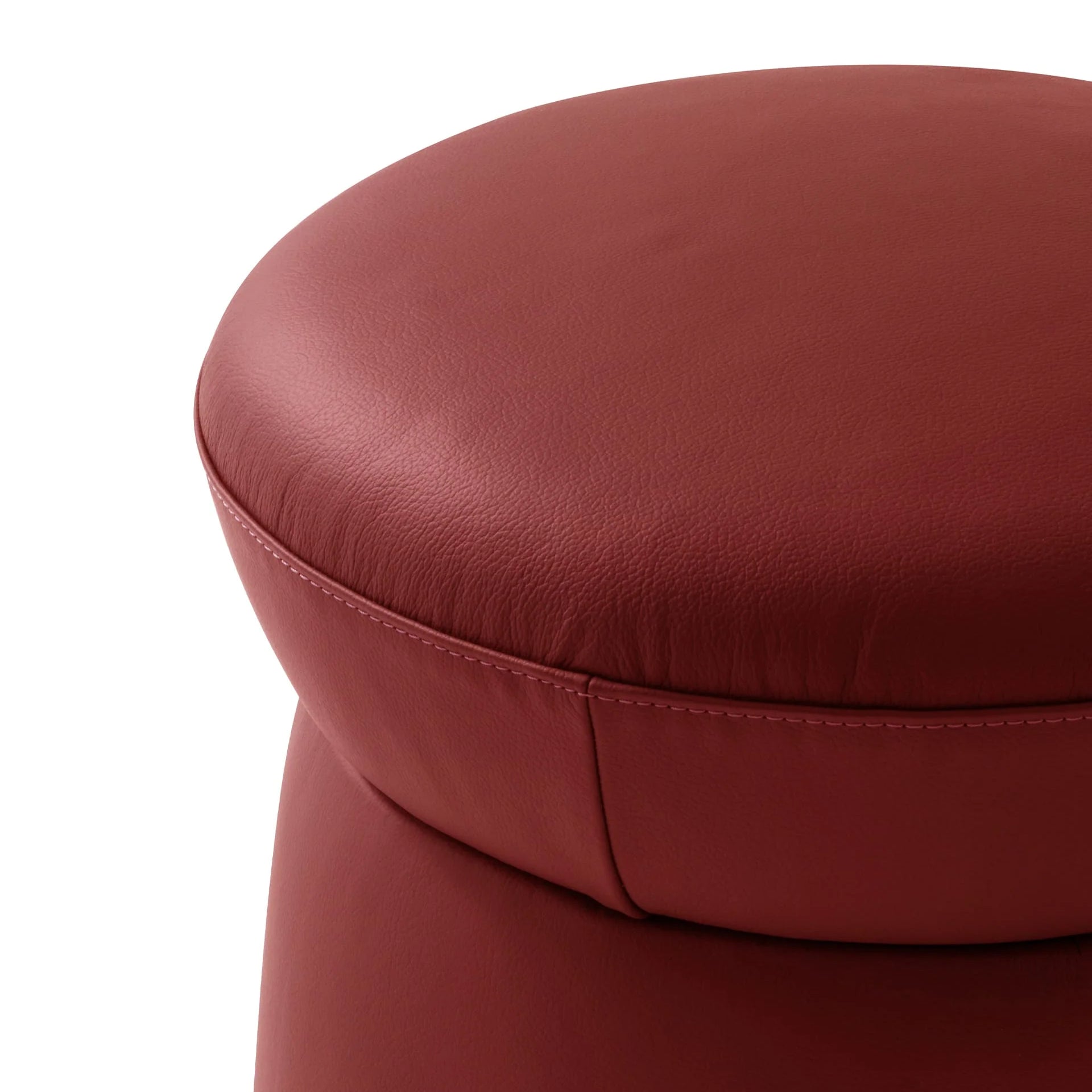 Fungo Leder-Pouf Rot