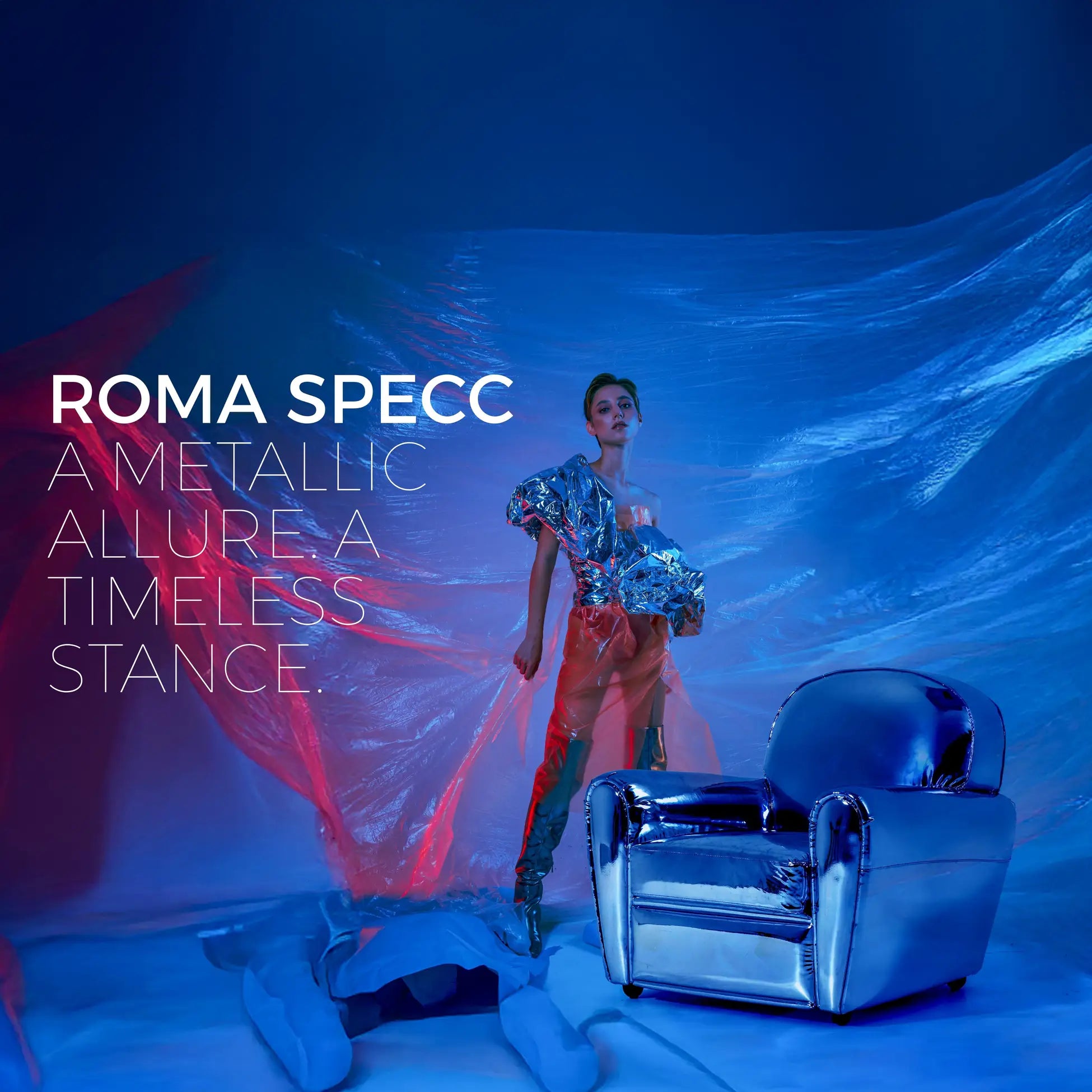 Roma Specchio Chrom-Leder-Sessel