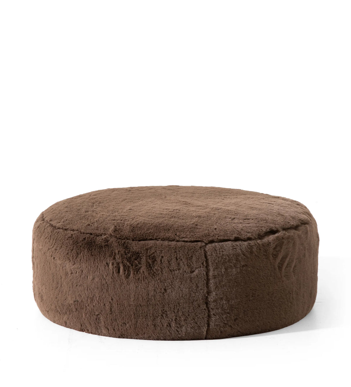 Runder Mocha Pouf mit Plüschstoff