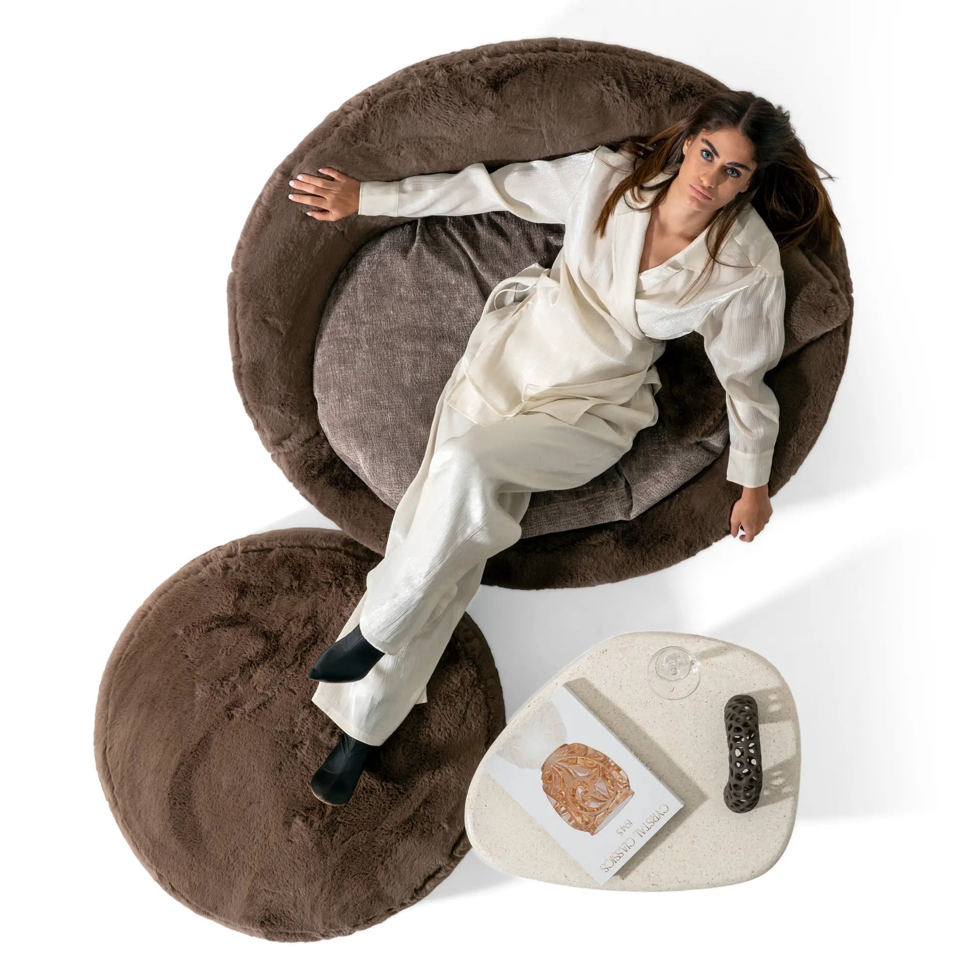 Mocha Gauss Runder Plüsch-Sessel